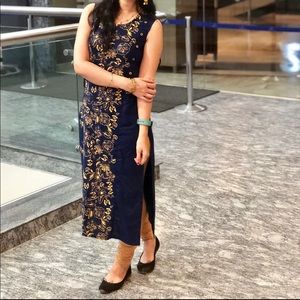 Blue embroidery kurti